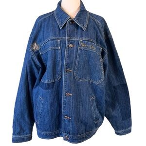 Vintage 90s Raw Blue Denim Oversized Jacket